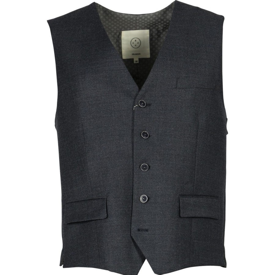 Maend 2Blind2C | Wesley Struktureret Uld Vest - Nav Navy