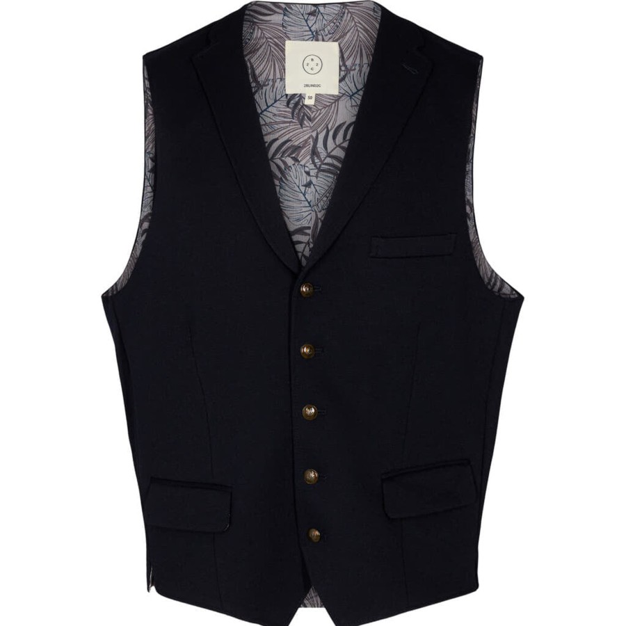 Maend 2Blind2C | Wolf Struktureret Vest - Nav Navy