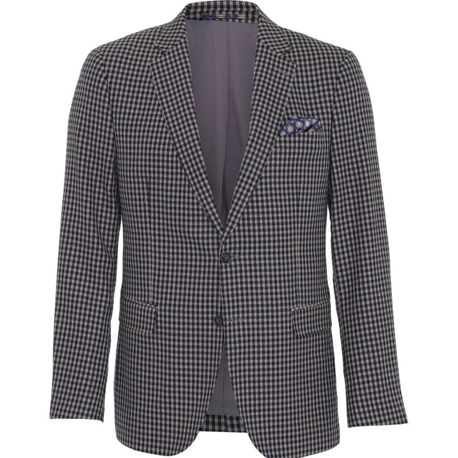 Maend 2Blind2C | Fresco Fitted Stretch Blazer - Nav Navy