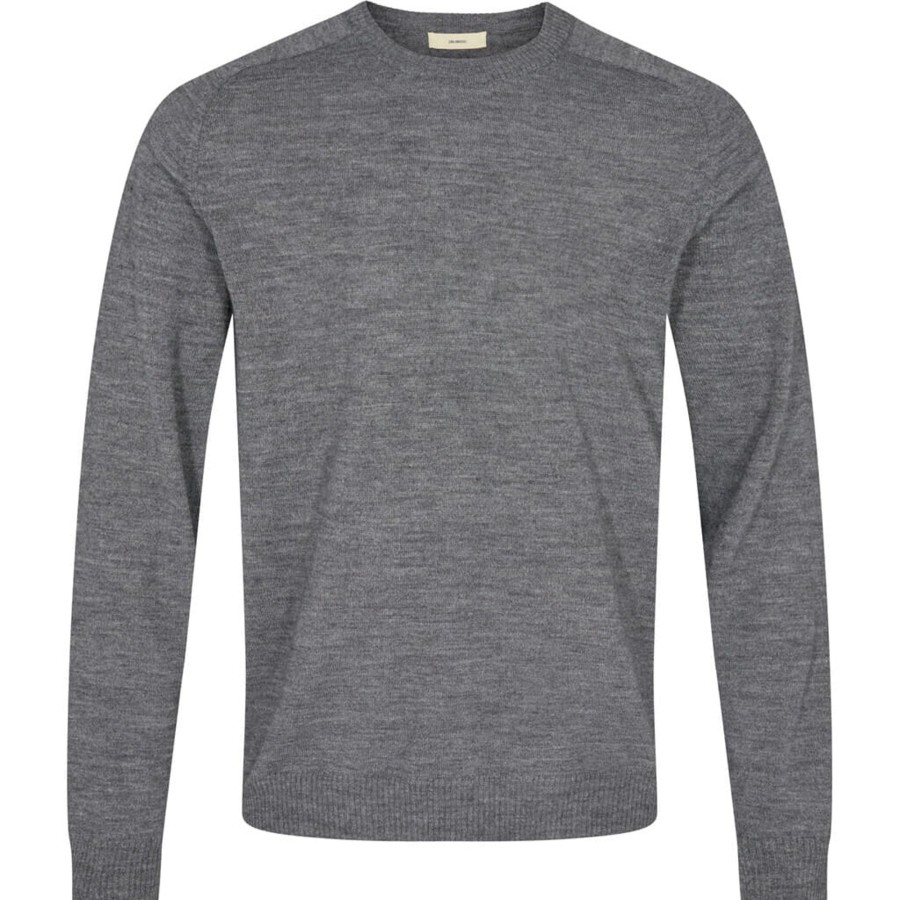 Maend 2Blind2C | Kingston Crewneck Strik I Merinould - Mgr Mid Grey