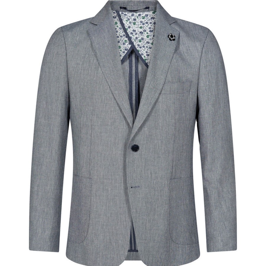 Maend 2Blind2C | Faith Bomuld Hor Blazer - Blu Blue