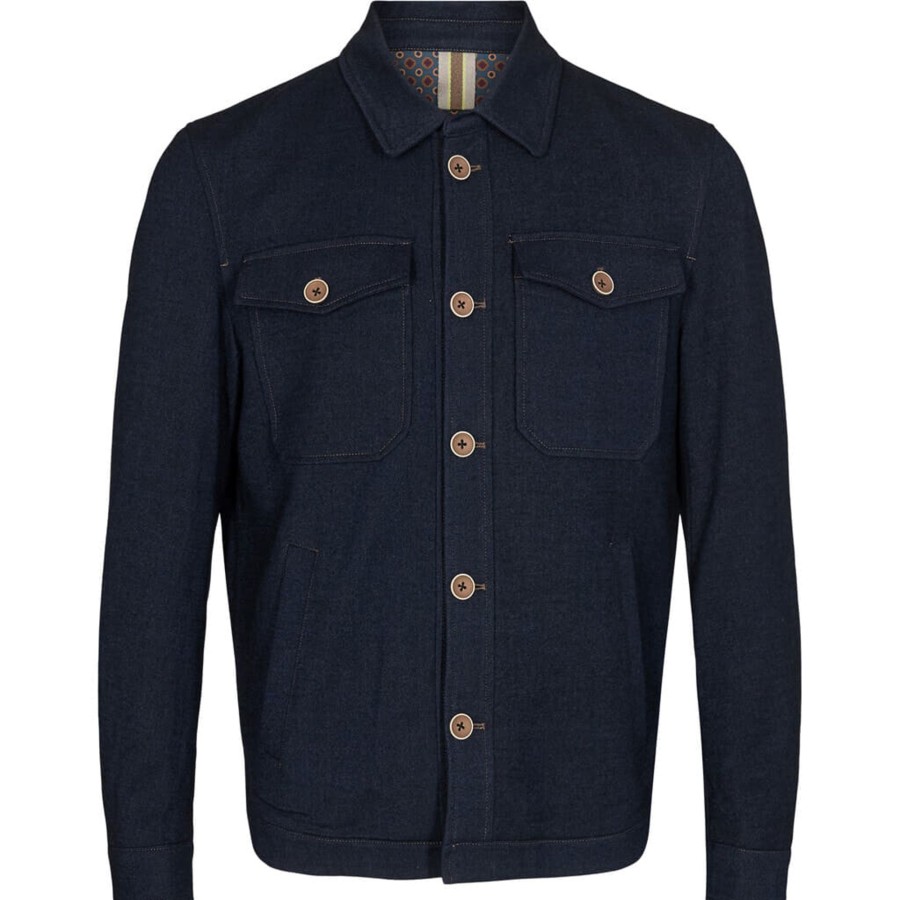 Maend 2Blind2C | Jeremy Skjortejakke I Denim Look - Navy