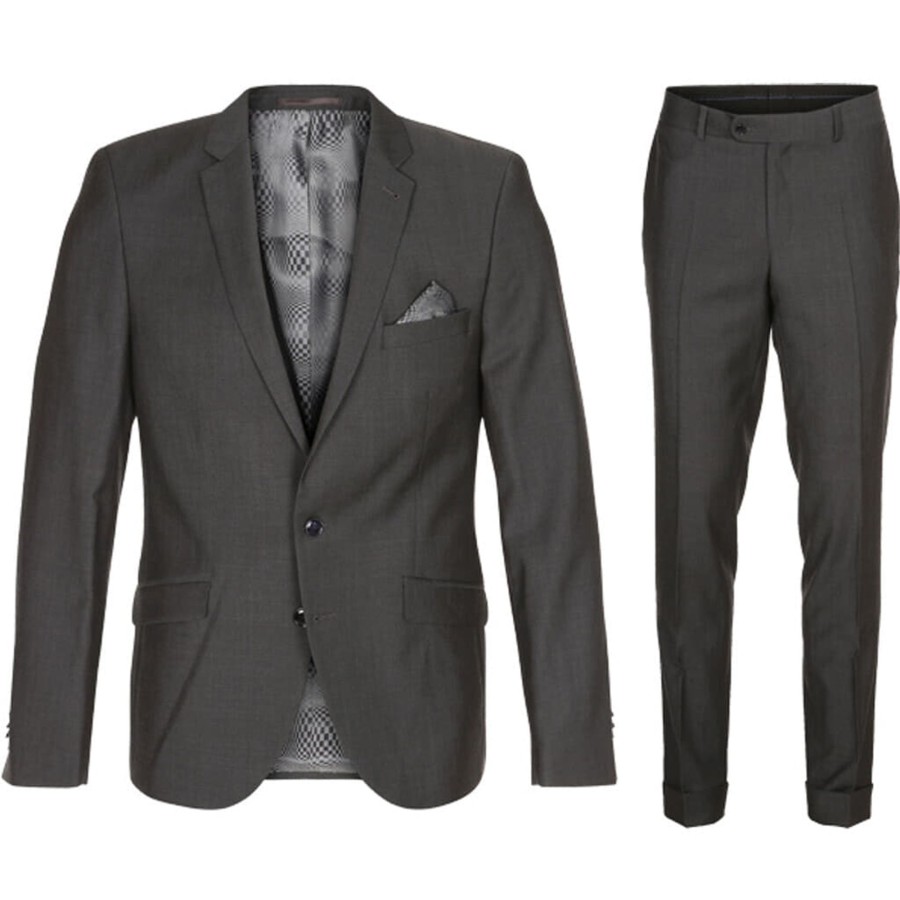 Maend 2Blind2C | Shelby Stone Pure Uld Slim Suit Noos - Dgr Dark Grey