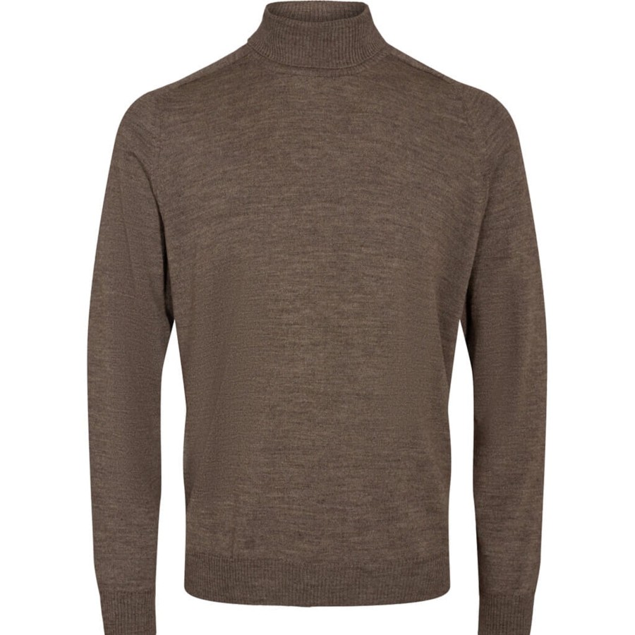 Maend 2Blind2C | Kirk Rullekrave Strik I Merinould - Lbr Light Brown