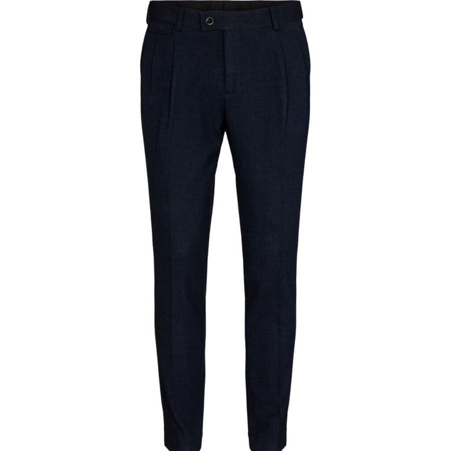 Maend 2Blind2C | Pagan Plisserede Bukser I Denim Look - Nav Navy