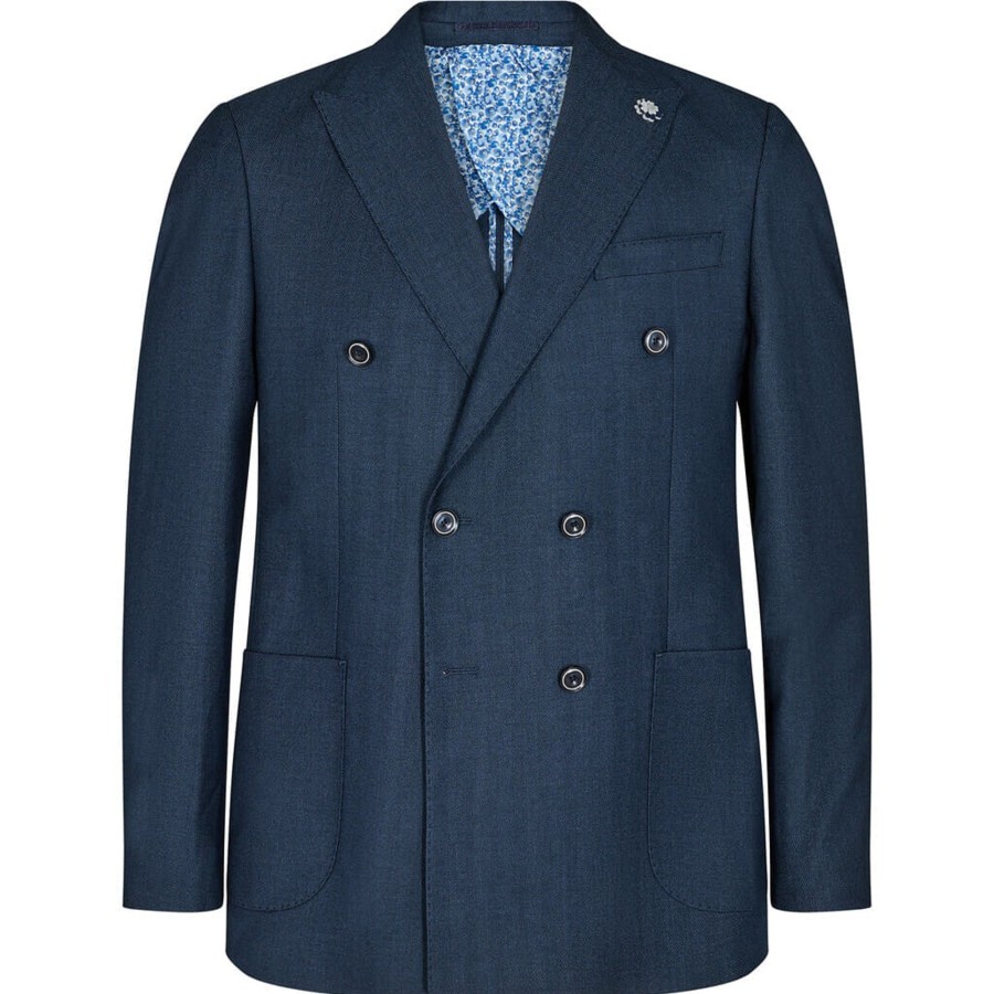 Maend 2Blind2C | Salvator Dobbeltradet Blazer - Nav Navy