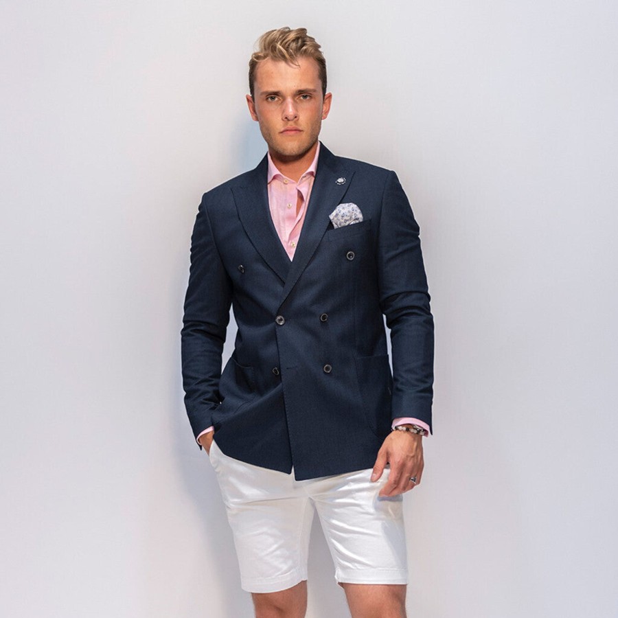 Maend 2Blind2C | Salvator Dobbeltradet Blazer - Nav Navy