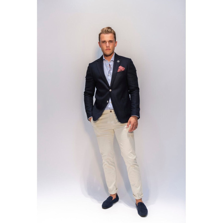 Maend 2Blind2C | Fresco Stretch Blazer I Struktur - Nav Navy