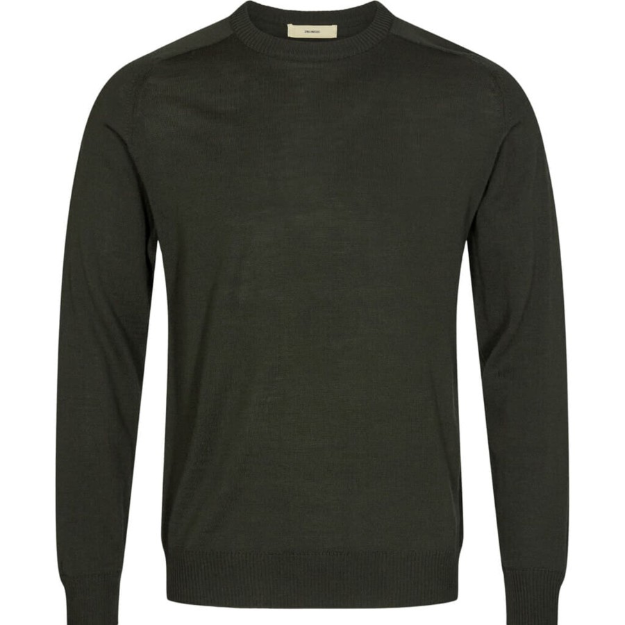 Maend 2Blind2C | Kingston Crewneck Strik I Merinould - Grn Green