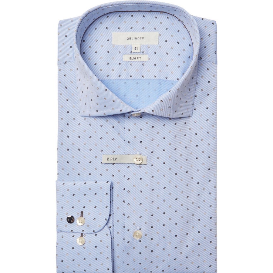 Maend 2Blind2C | Fred Jacquard Skjorte - Lbl Light Blue