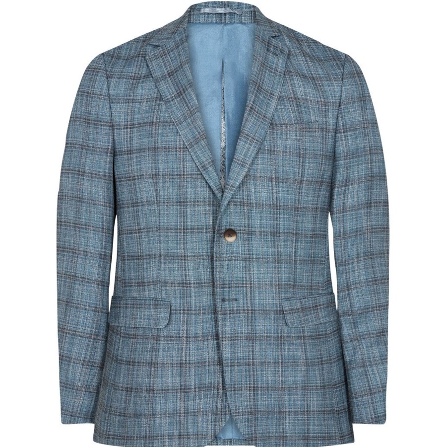 Maend 2Blind2C | Madison Fitted Stretch Blazer - Mbl Mid Blue