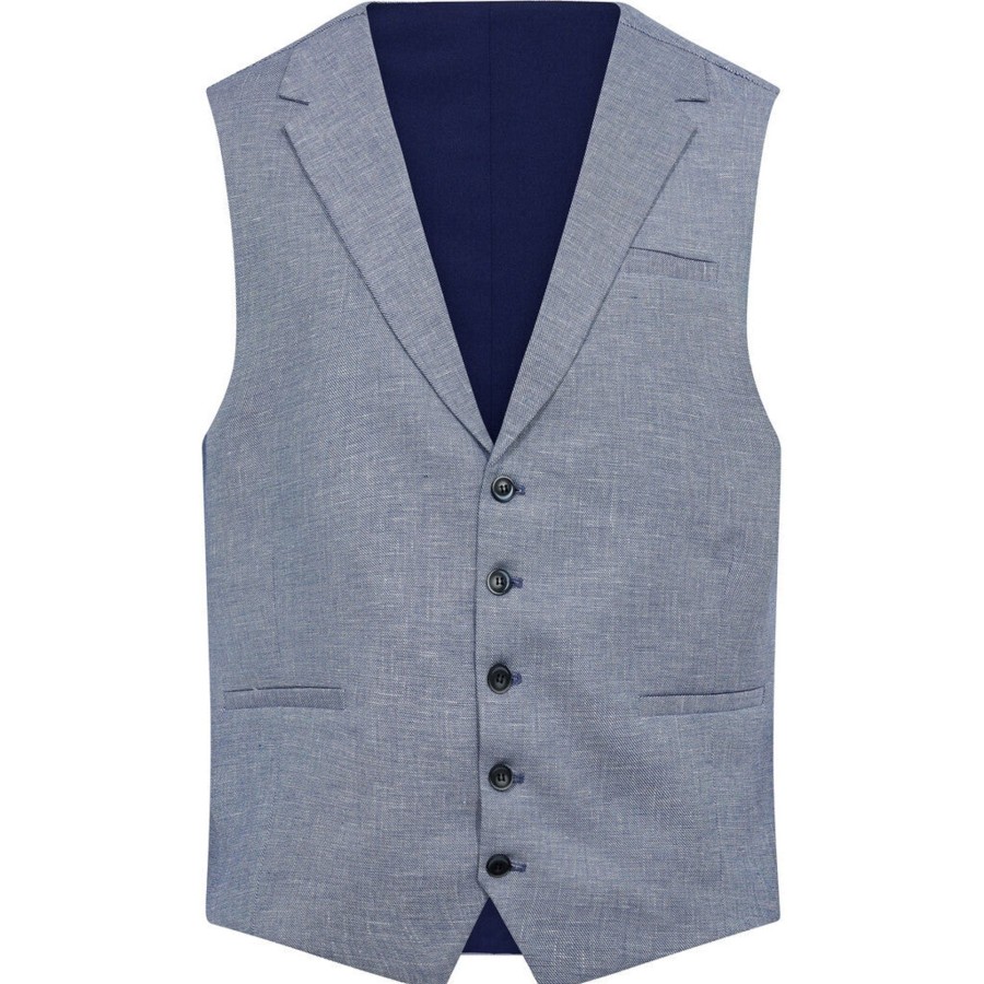 Maend 2Blind2C | Wade Bomuld Hor Vest - Blu Blue