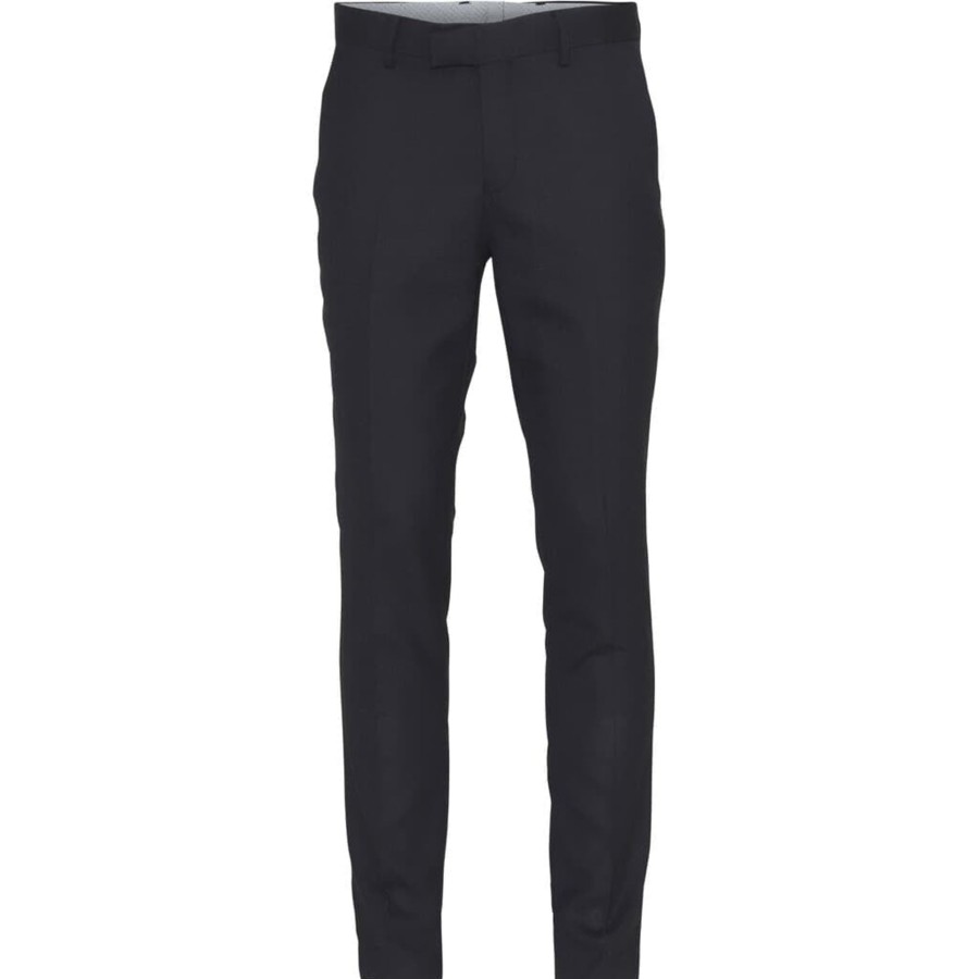 Maend 2Blind2C | Shaw Slim Fit Uld Habitbukser - Nav Navy