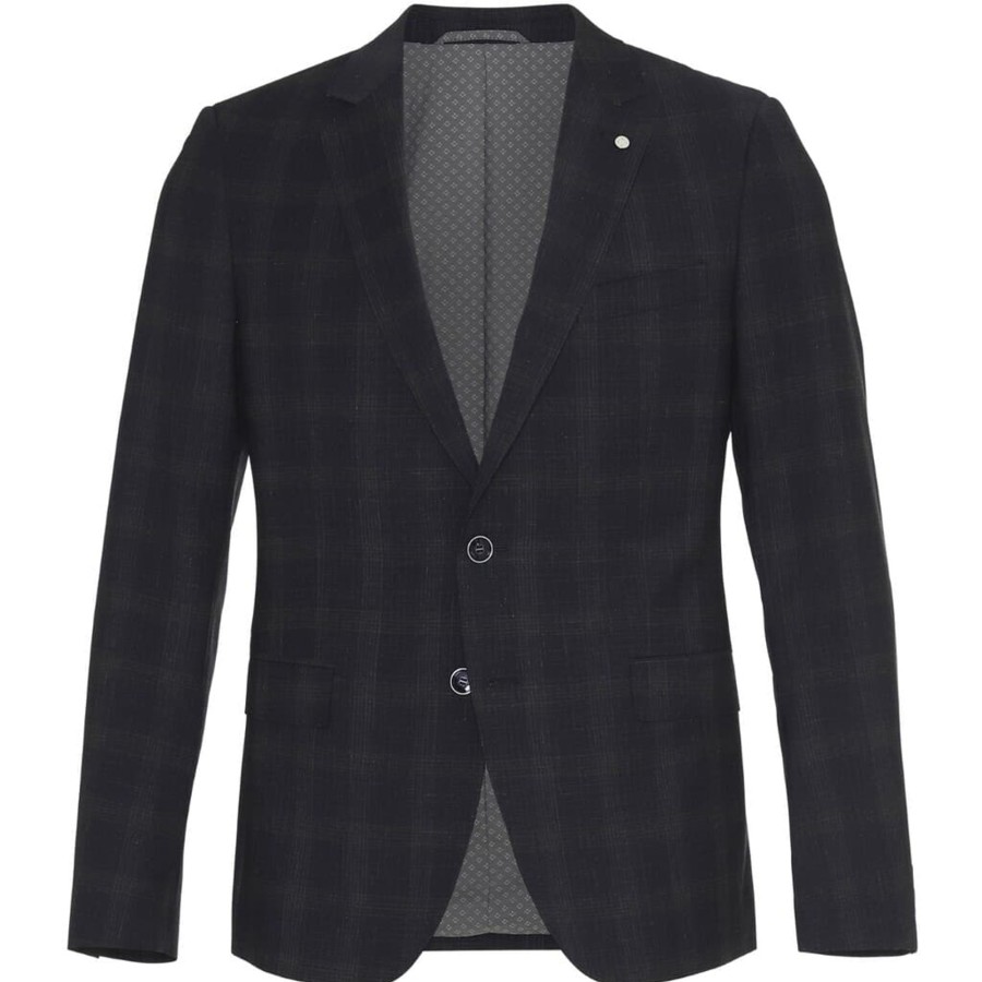 Maend 2Blind2C | Shelton Ternet Slim Fit Uld Blazer - Nav Navy