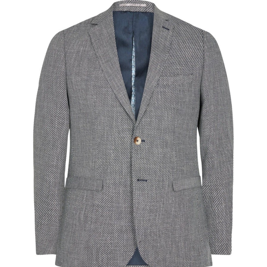 Maend 2Blind2C | Madison Moderne Fit Blazer I Hor - Mbl Mid Blue