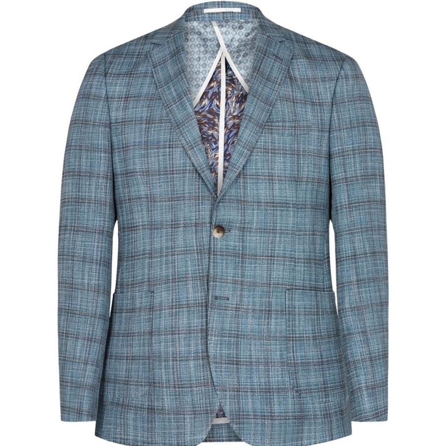 Maend 2Blind2C | Saint Struktureret Slim Blazer - Mbl Mid Blue