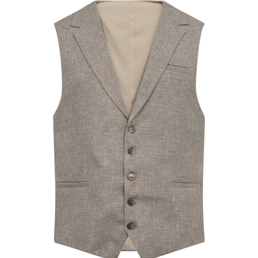 Maend 2Blind2C | Wade Bomuld Hor Vest - Bge Beige