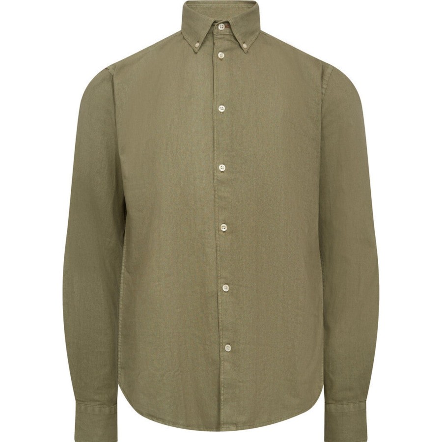 Maend 2Blind2C | Franco Button Down Hor Skjorte - Khk Khaki