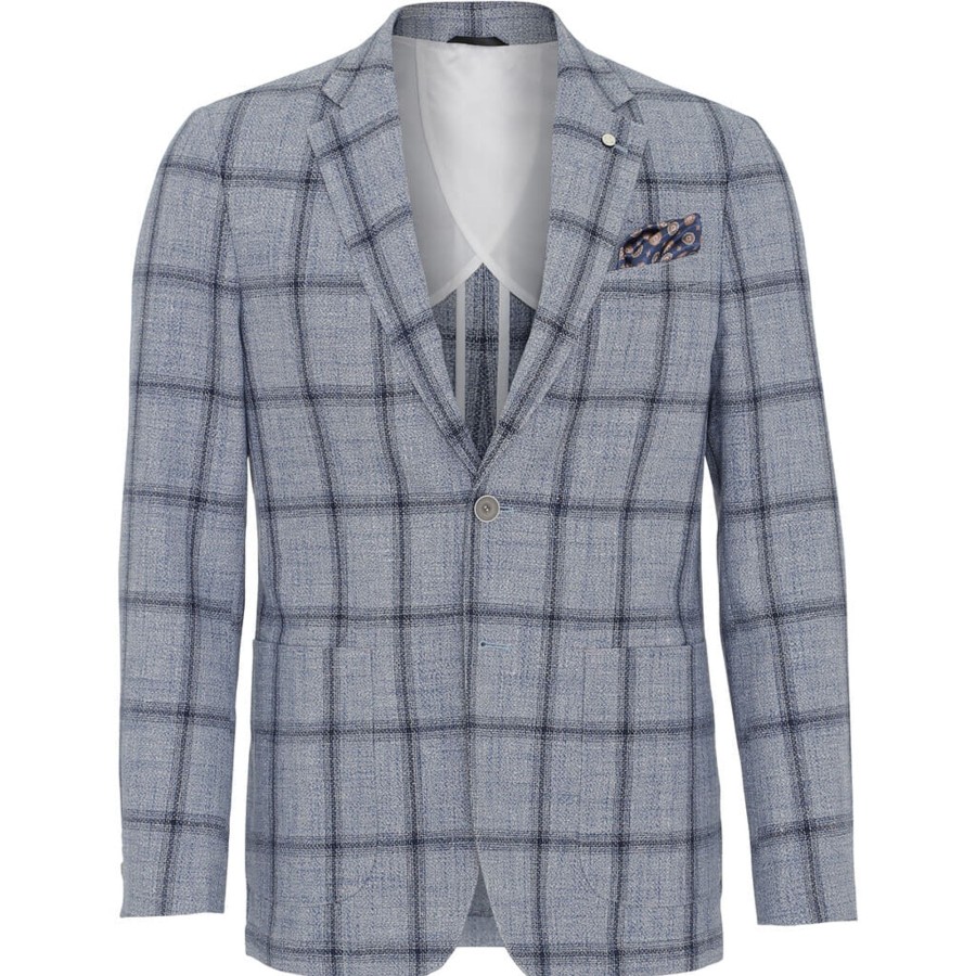 Maend 2Blind2C | Favio Fitted Stretch Blazer - Lbl Light Blue