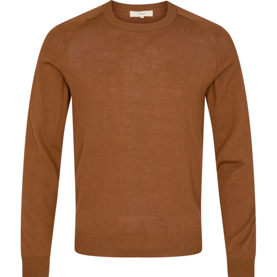 Maend 2Blind2C | Kingston Crewneck Strik I Merinould - Cog Cognac