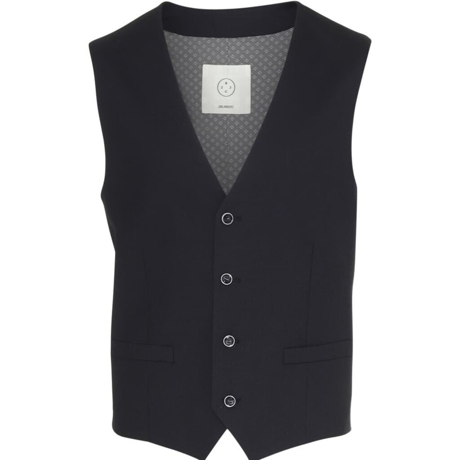 Maend 2Blind2C | Fresco Uld Vest - Nav Navy