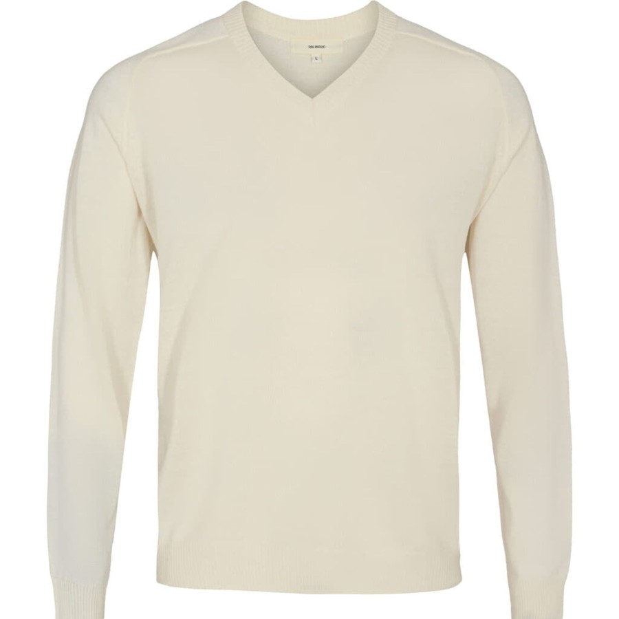 Maend 2Blind2C | Kirby V-Neck Strik I Merinould - Ecr Ecru