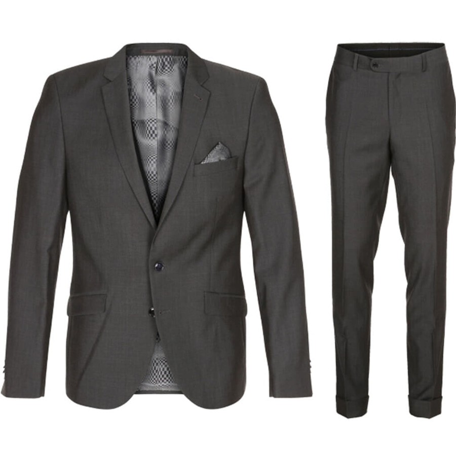 Maend 2Blind2C | Ford Flint Pure Uld Fitted Suit Noos - Dgr Dark Grey