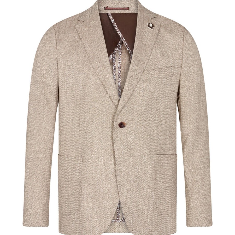 Maend 2Blind2C | Saint Hor Sildeben Stretch Blazer - Bge Beige