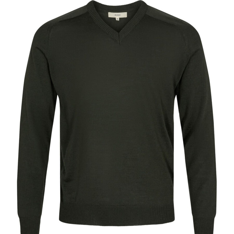 Maend 2Blind2C | Kirby V-Neck Strik I Merinould - Grn Green