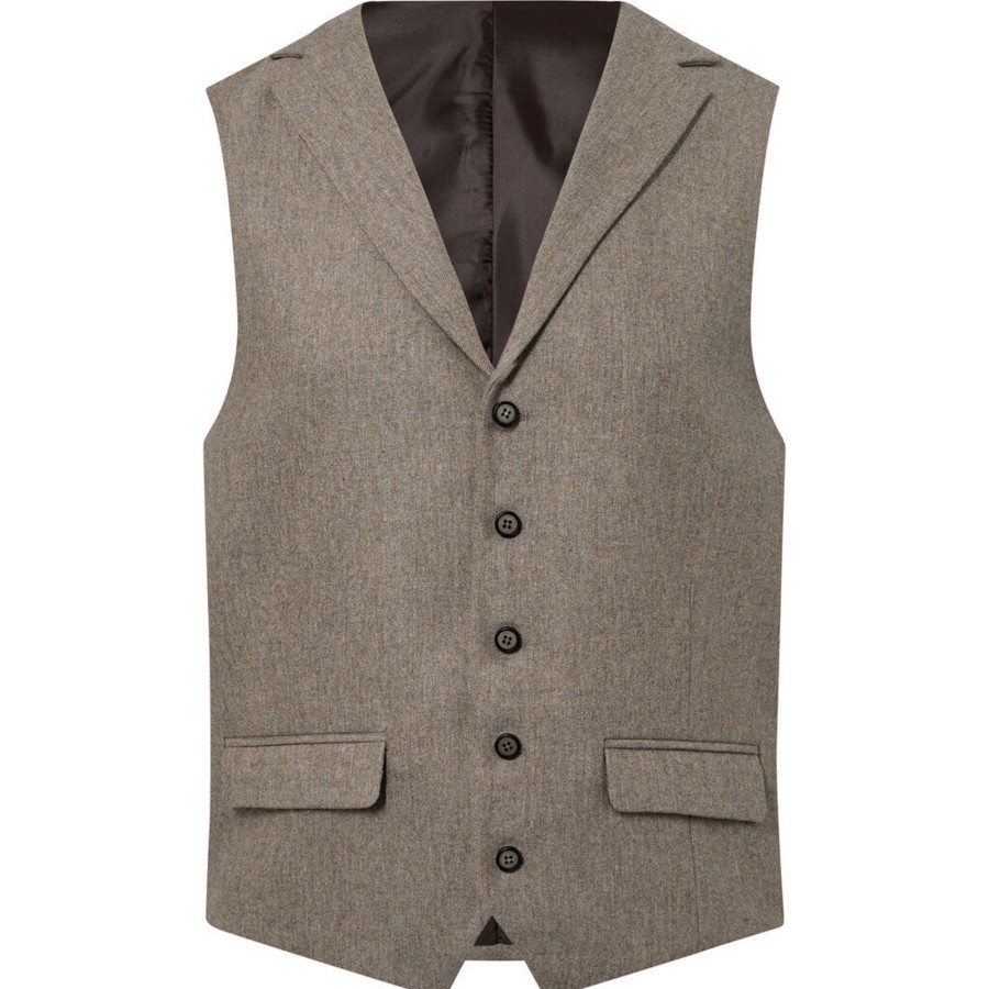 Maend 2Blind2C | Wolf Flanell Uld Vest - Lbr Light Brown