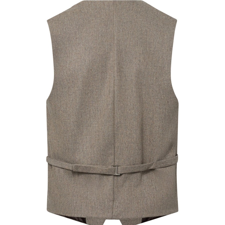 Maend 2Blind2C | Wolf Flanell Uld Vest - Lbr Light Brown