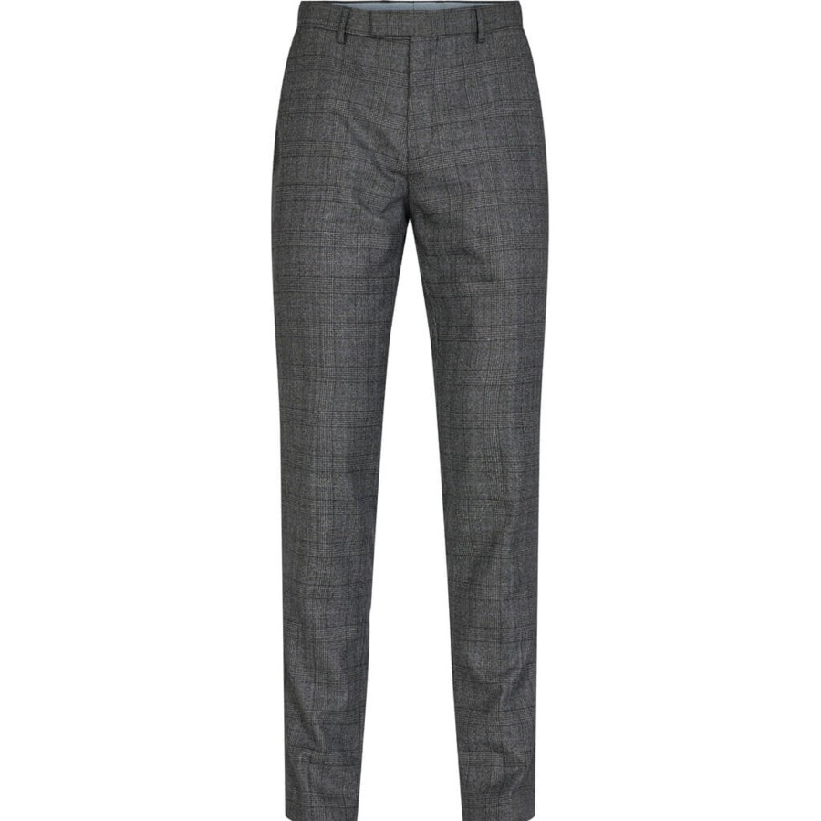 Maend 2Blind2C | Shaw Ternet Slim Fit Bukser I Uld - Dgr Dark Grey