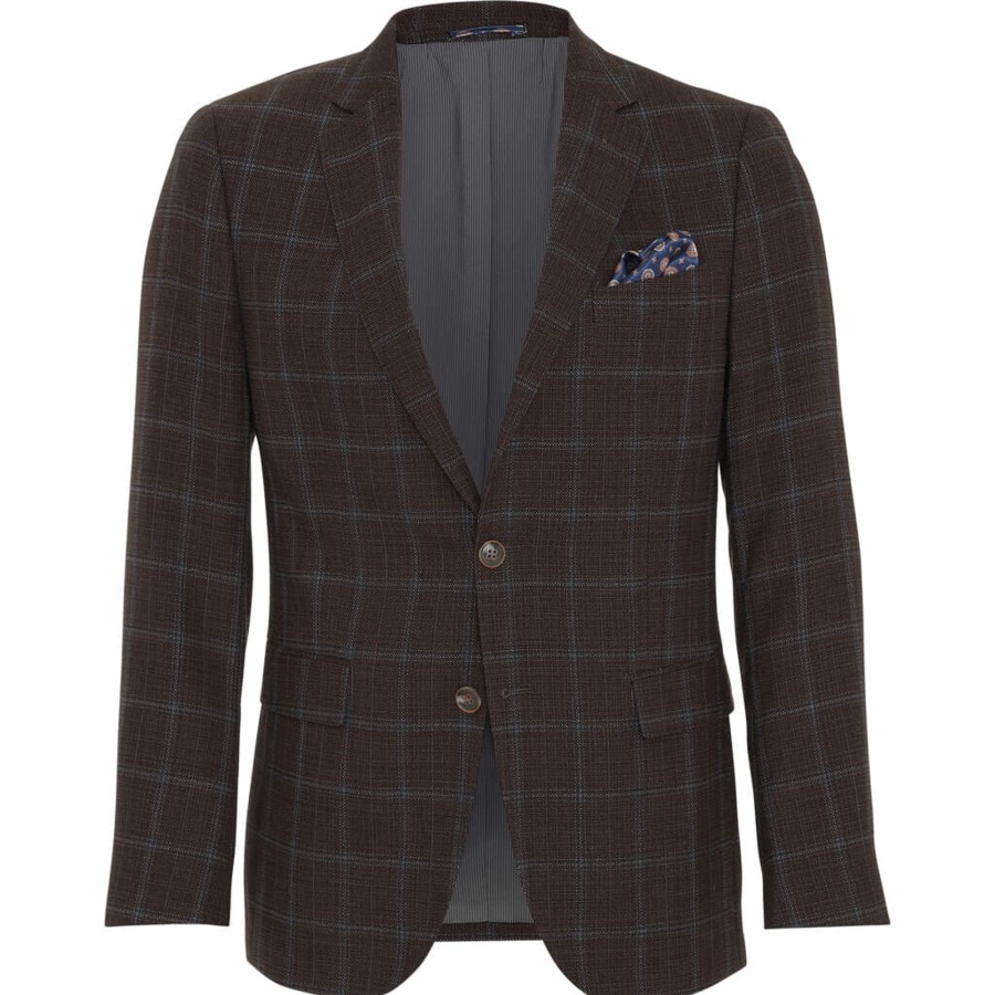 Maend 2Blind2C | Fresco Fitted Stretch Blazer - Dbr Dark Brown