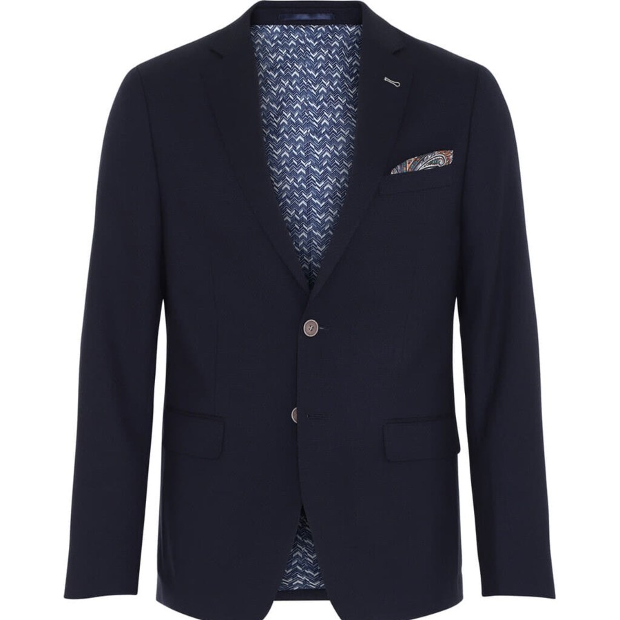 Maend 2Blind2C | Fresco Stretch Blazer I Struktureret Uld - Nav Navy