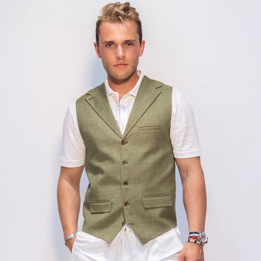 Maend 2Blind2C | Wolf Bomuld Vest - Grn Green